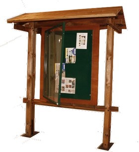 Panneau avec vitrine d'affichage